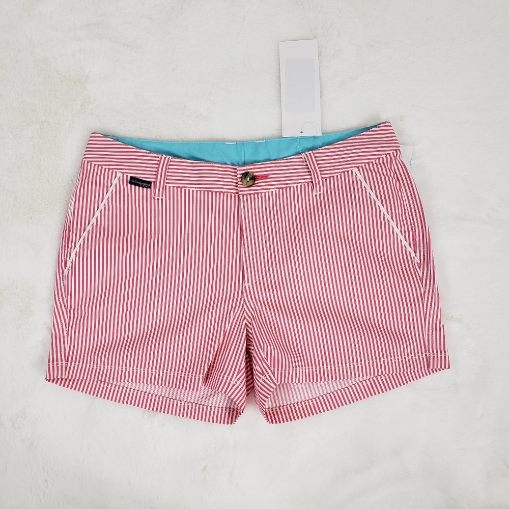 NWT Columbia Red and White Striped Women's Shorts